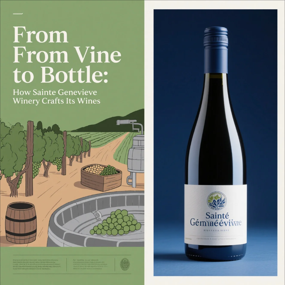 Hand-picked grapes in the Sainte Genevieve Winery vineyard ready for winemaking