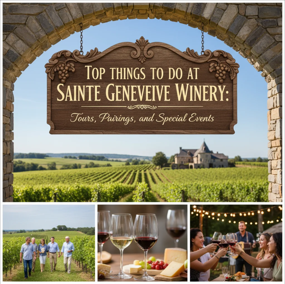 Top things to do at Sainte Genevieve Winery including tours tastings and events