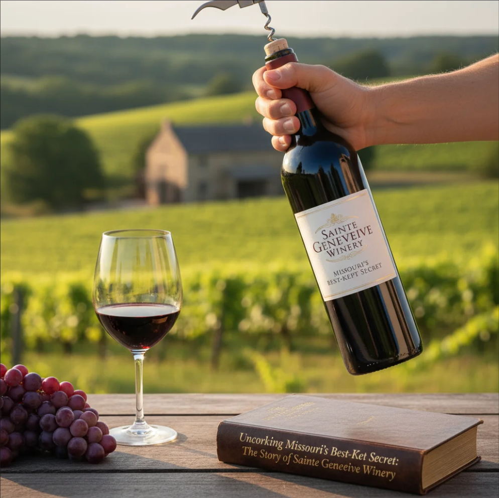 Visitors walking through Sainte Genevieve Winery vineyards during a guided tour