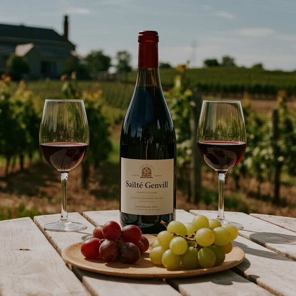Vineyard and tasting room at Sainte Genevieve Winery in Missouri