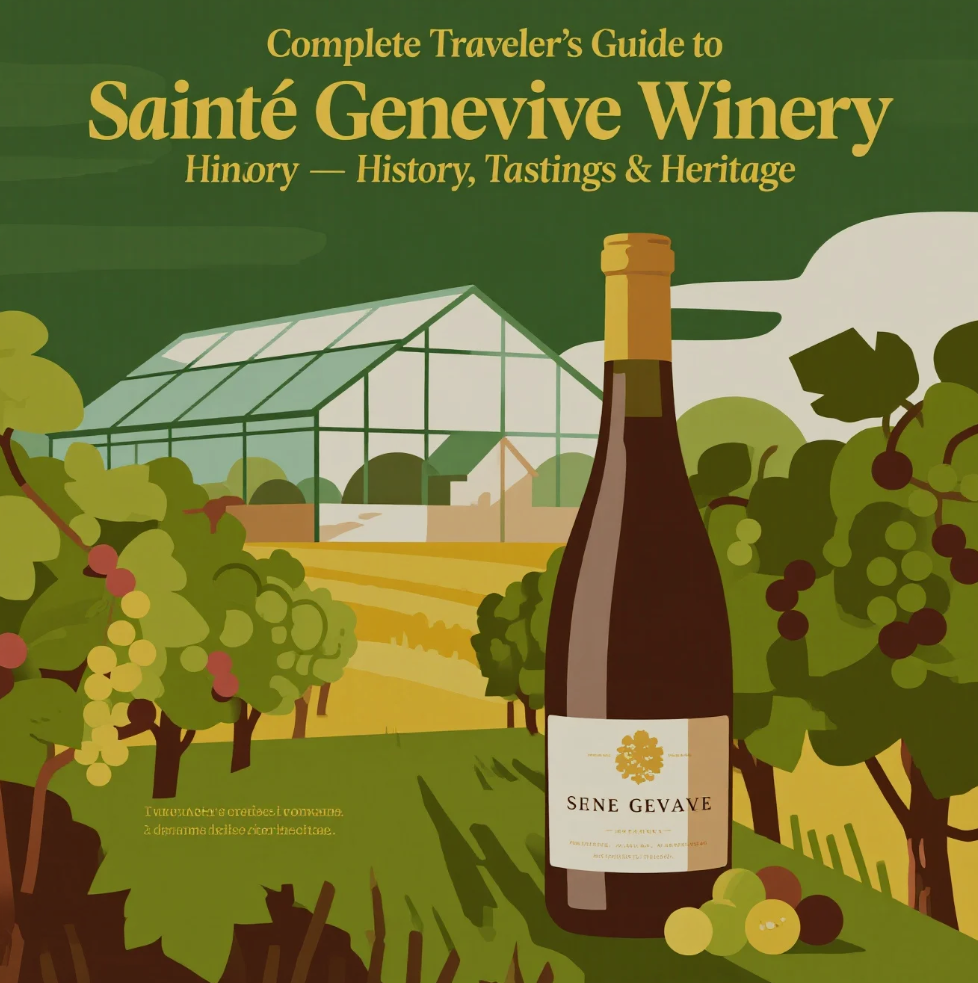 Vineyards and wine tasting experience at Sainte Genevieve Winery in Missouri