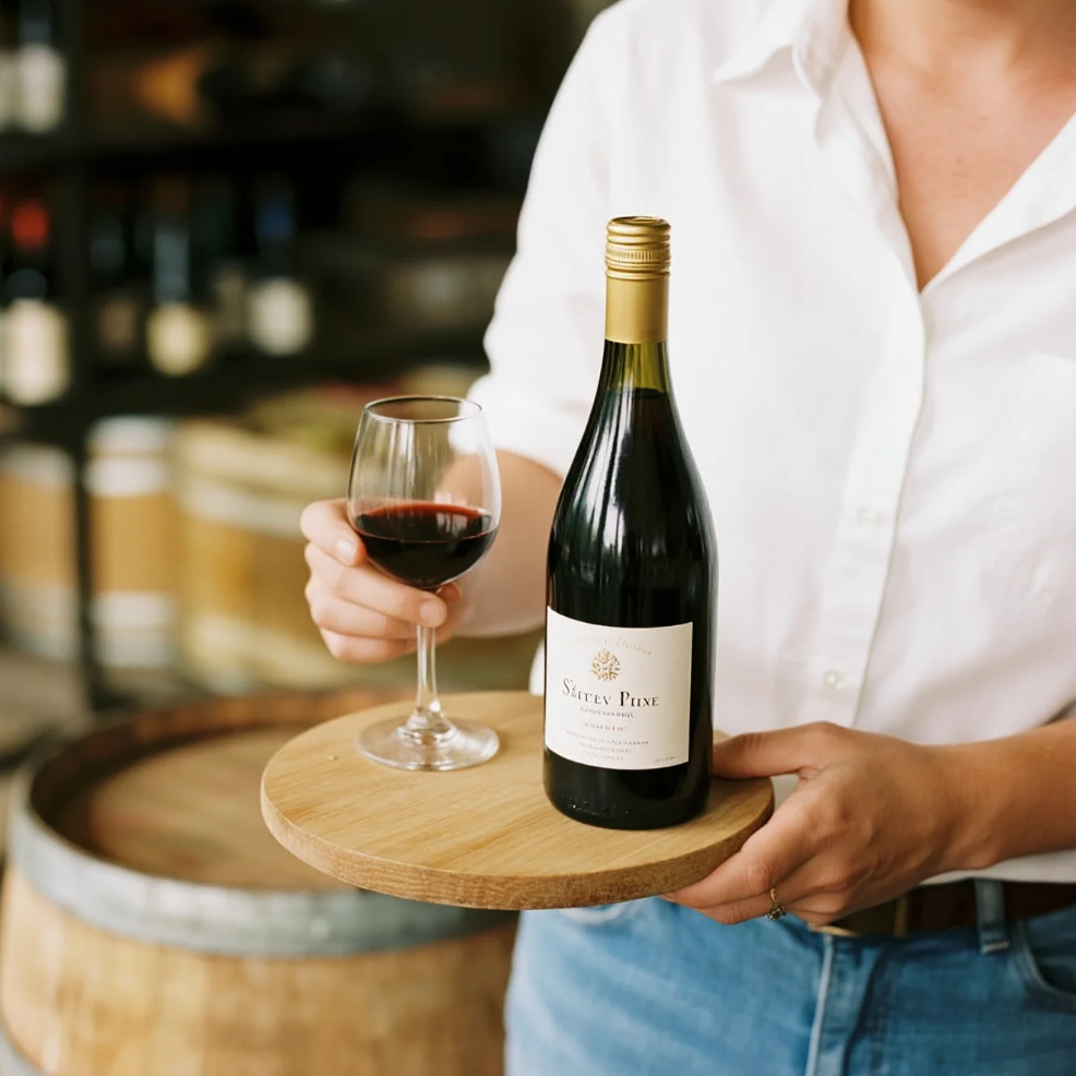 visitors enjoying wine tasting at Sainte Genevieve Winery